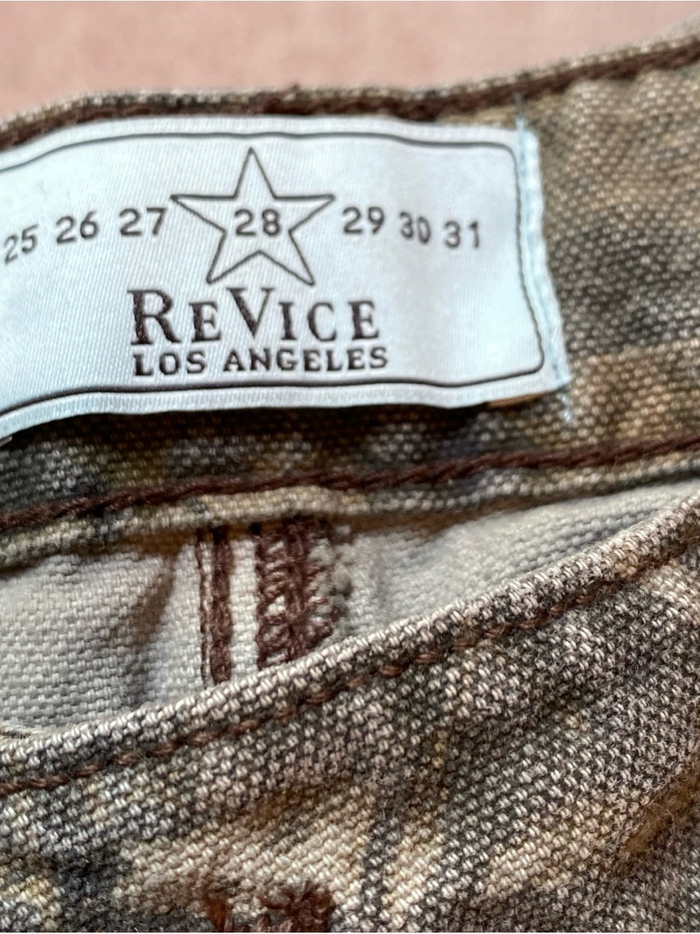 REVICE Camouflage Cargo Wide Leg Denim Jeans Size 28